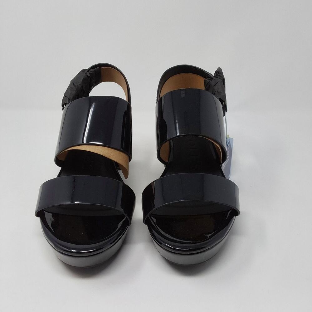 Aerosoles Camilia Black Patent Platform Sandals Women's 8M Block Heel NIB - Picture 3 of 7